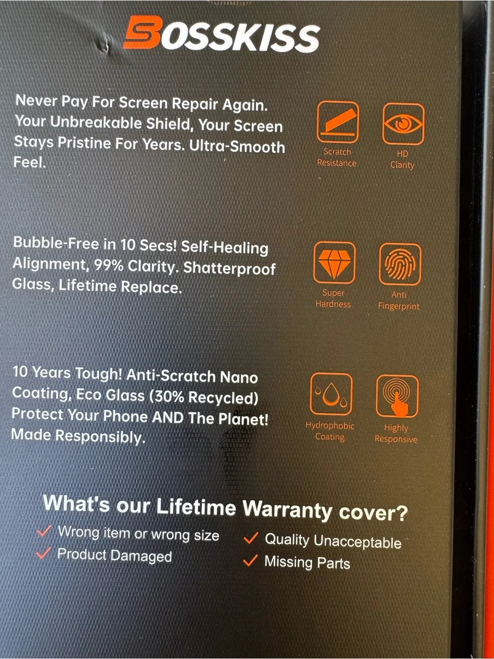 BossKiss Screen Protector for iPhone 17 Pro Max 6.9-inch